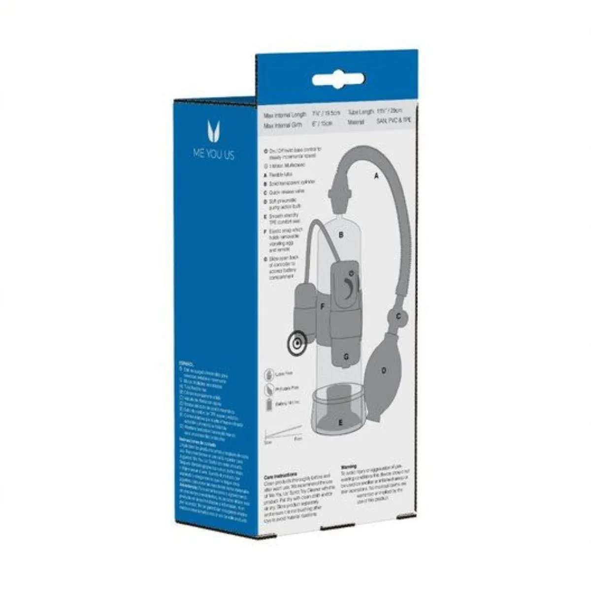 Me You Us Ultimate Power Vibrating Suction Penis Pump Black Clear