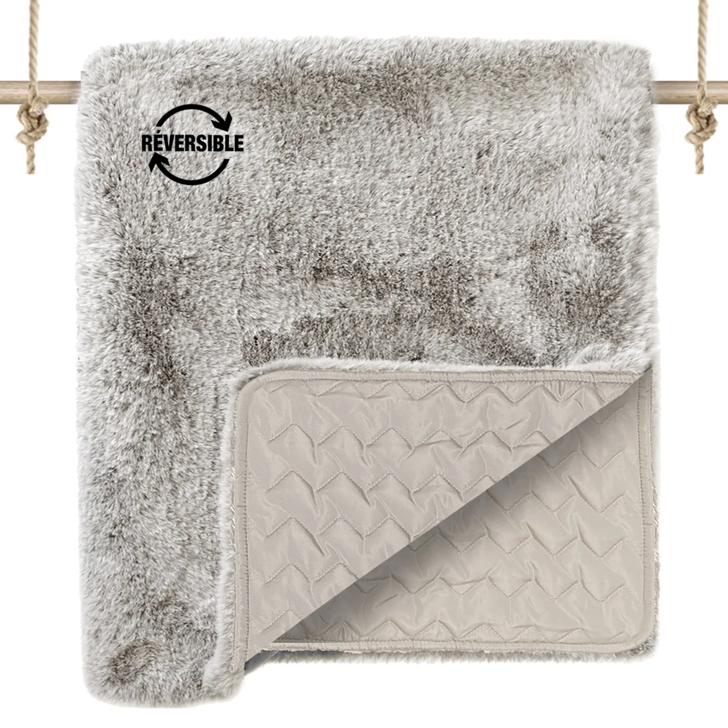 meribel faux-fur blanket