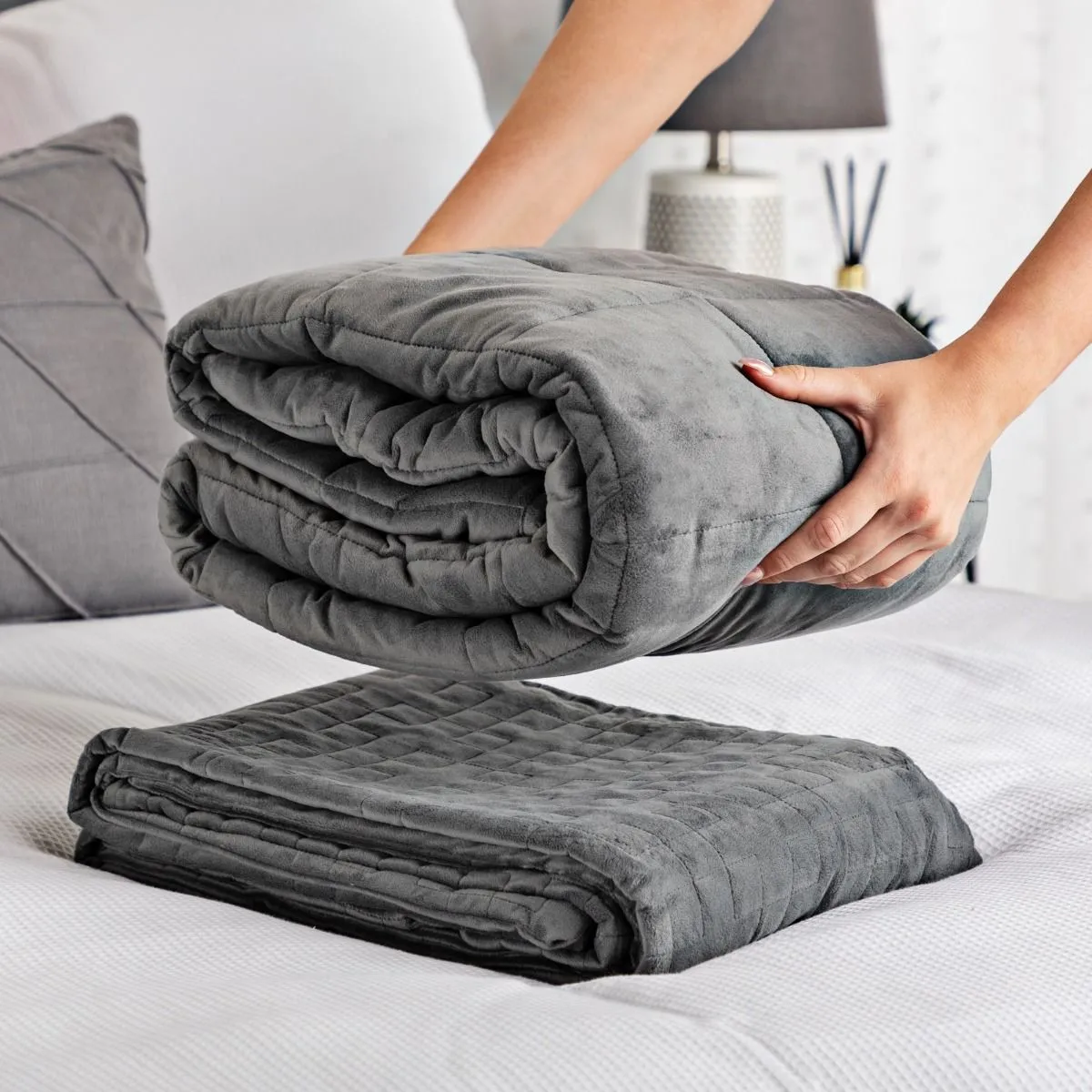 Minky Luxury Weighted Blanket with Removable Cover - Single