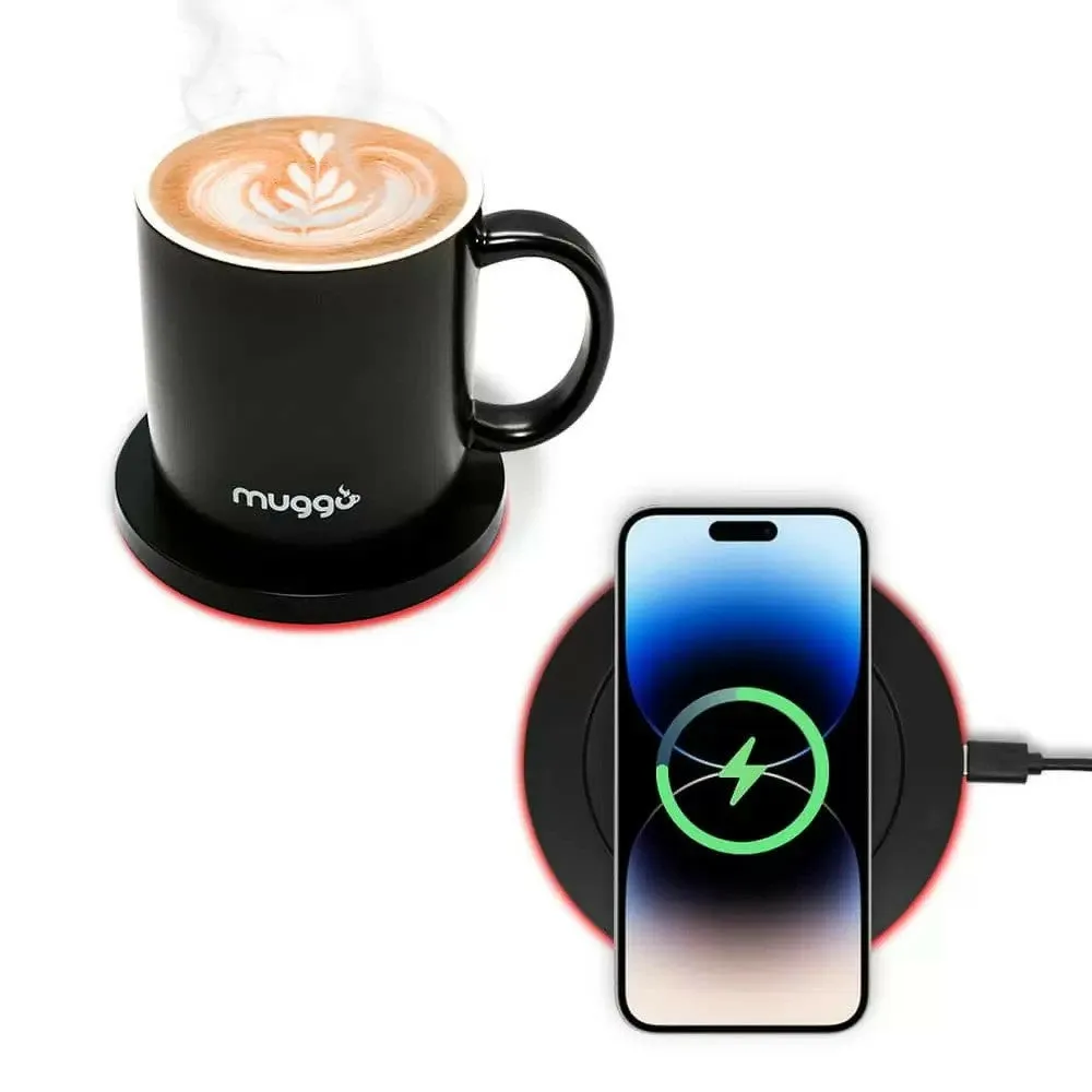 Muggo Volt 355ml 2-in-1 Smart Coaster Cup - Black | 745