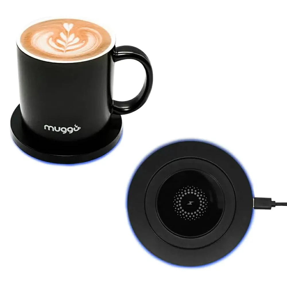 Muggo Volt 355ml 2-in-1 Smart Coaster Cup - Black | 745