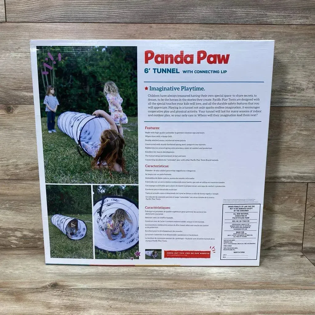 NEW Pacific Play Tents Panda Paw 6' Play Tunnel