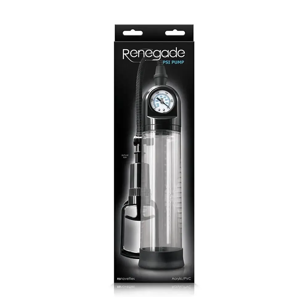 Ns Novelties Clear Renegade Penis Pump with Pressure Gauge