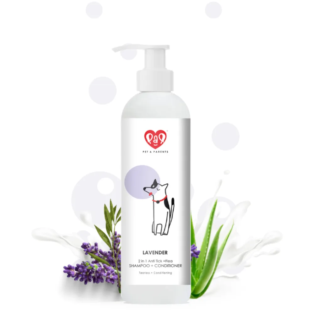 Pet And Parents 2 in 1 Anti Tick Tearless Lavender Shampoo & Conditioner for Dogs and Cats