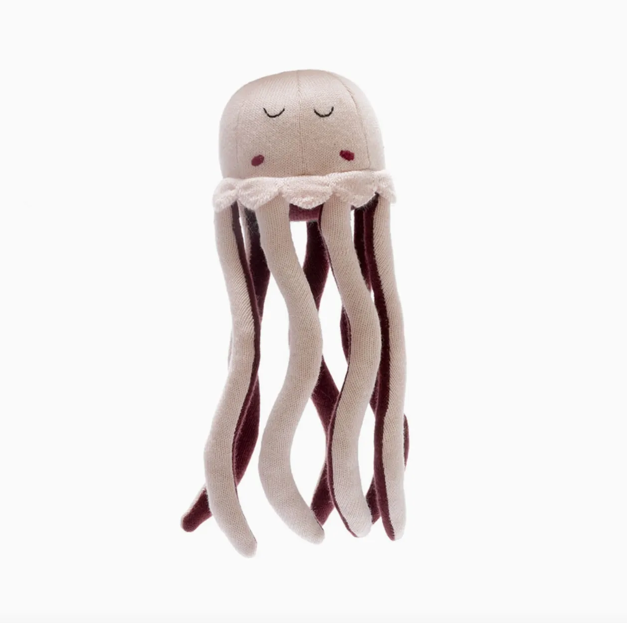 Pink Knitted Organic Cotton Sea Green Octopus Plush Toy