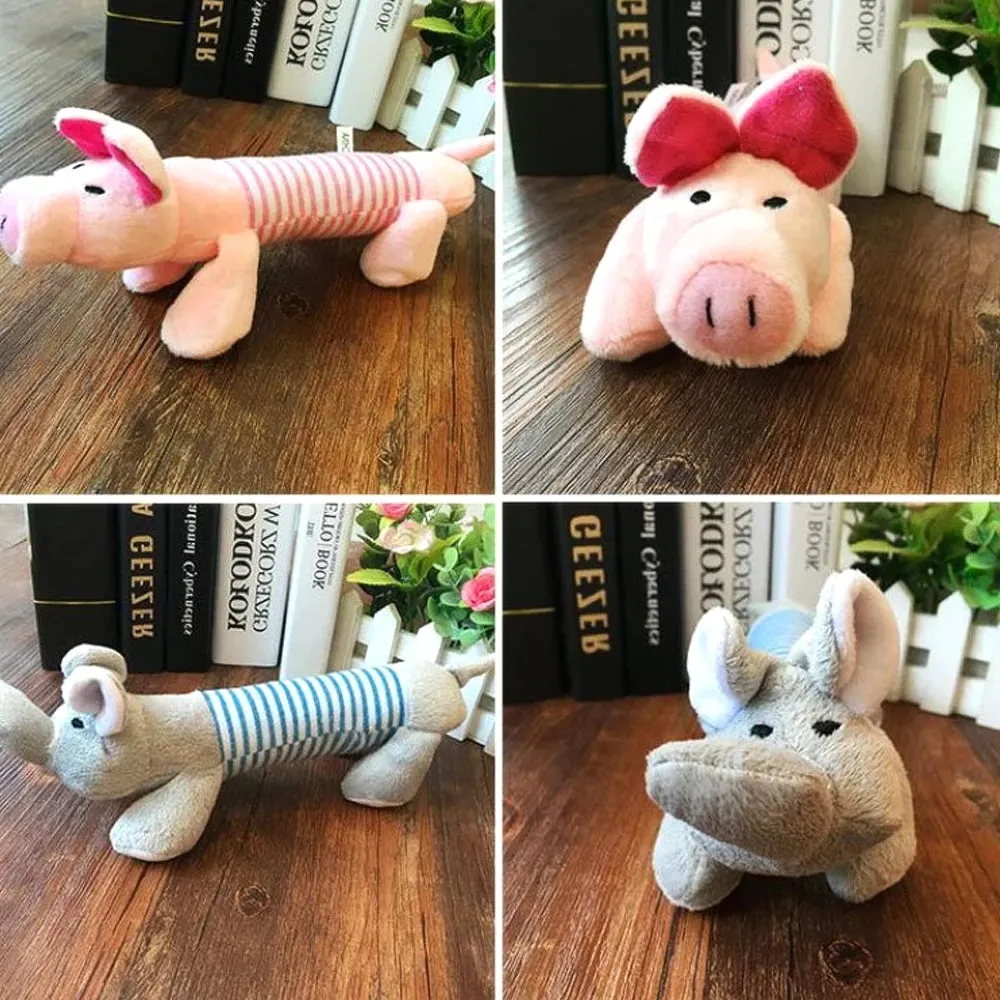 Plush Cute Elephant, Duck, Pig Pet Toys | Squeak Sound Dog and Cat Toys | Funny Fleece Durable Chew Molar Toy | Fit for All Pets