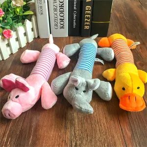 Plush Cute Elephant, Duck, Pig Pet Toys | Squeak Sound Dog and Cat Toys | Funny Fleece Durable Chew Molar Toy | Fit for All Pets