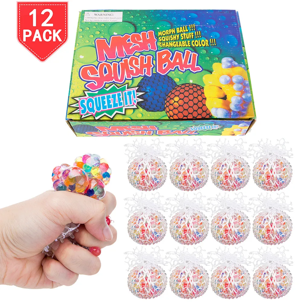 PROLOSO 12 Pack Squishy Toys Fidget Mesh Grape Stress Release Water Beads