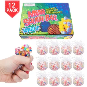 PROLOSO 12 Pack Squishy Toys Fidget Mesh Grape Stress Release Water Beads