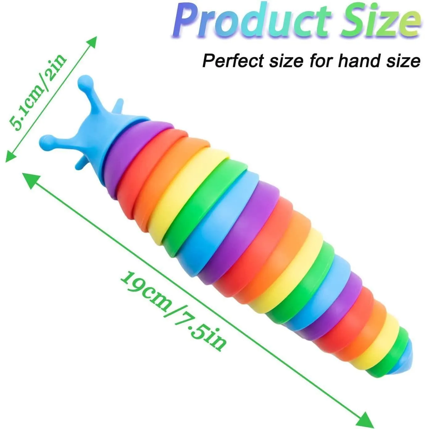 Rainbow Fidget Slug Toy