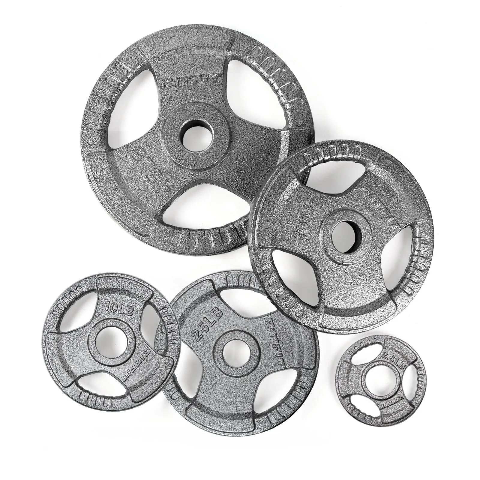 RitFit Cast Iron Weight Plates Set 2-Inch Olympic Grip Plates