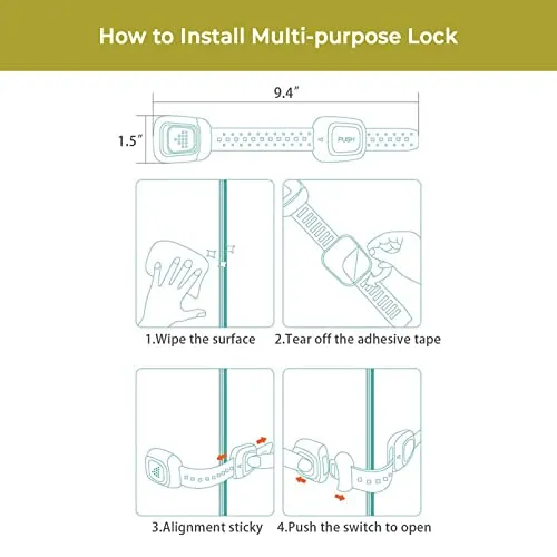 Safe-O-Kid- Cabinet/Drawer Lock- Grey