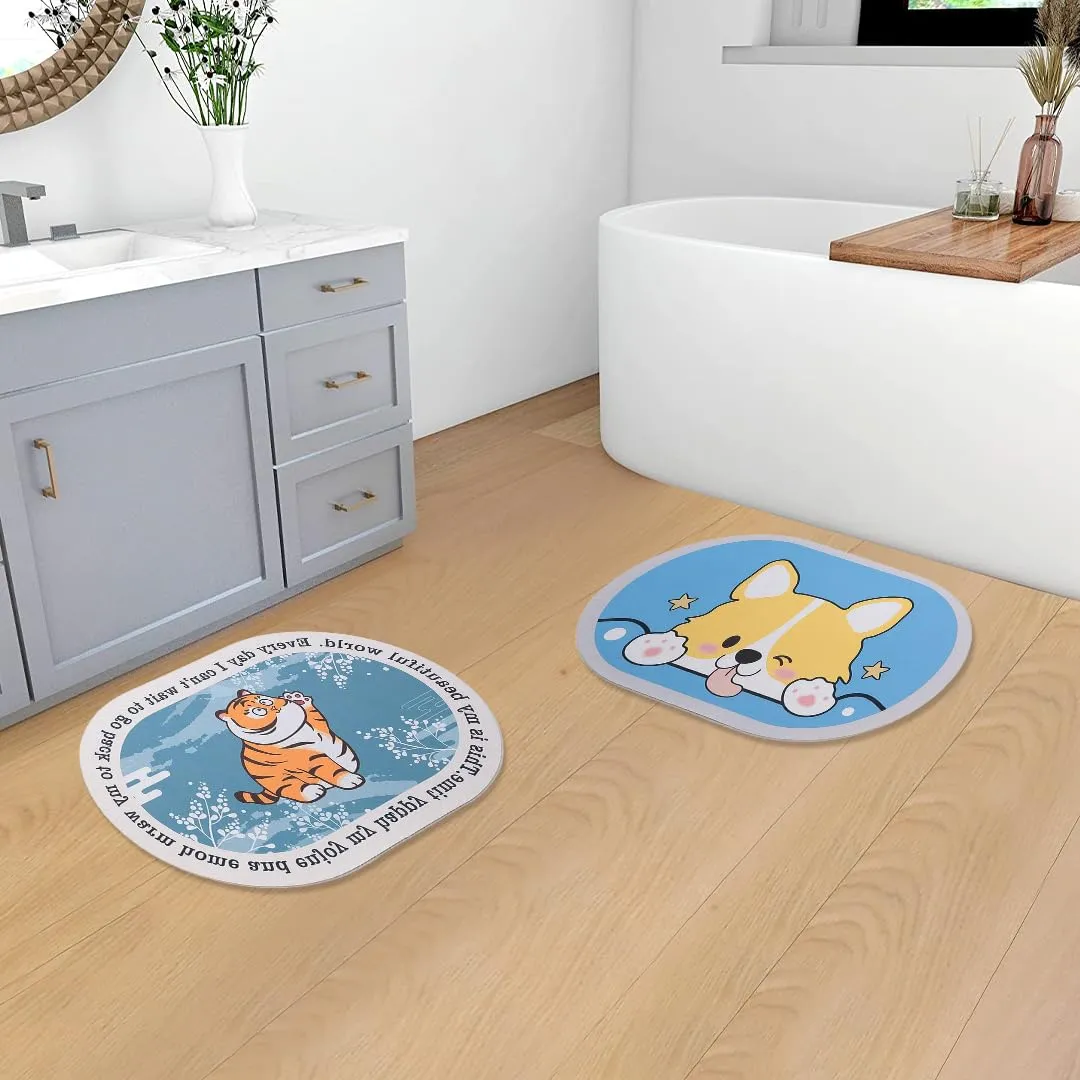 SAVYA HOME Door Mat for Bedroom and Living Room | Anti-Skid Floor Mat for Kids Room | Bathroom Mat| Mat for Living Room, Mat for Bedroom, Blue, 2