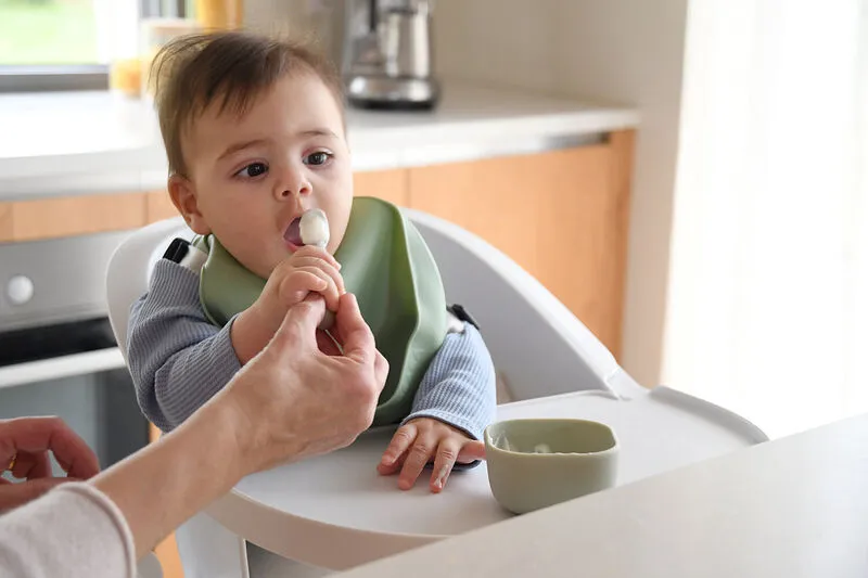 Set of 2 Silicone Pre-Feeding Spoons - Terracotta/Velvet Grey