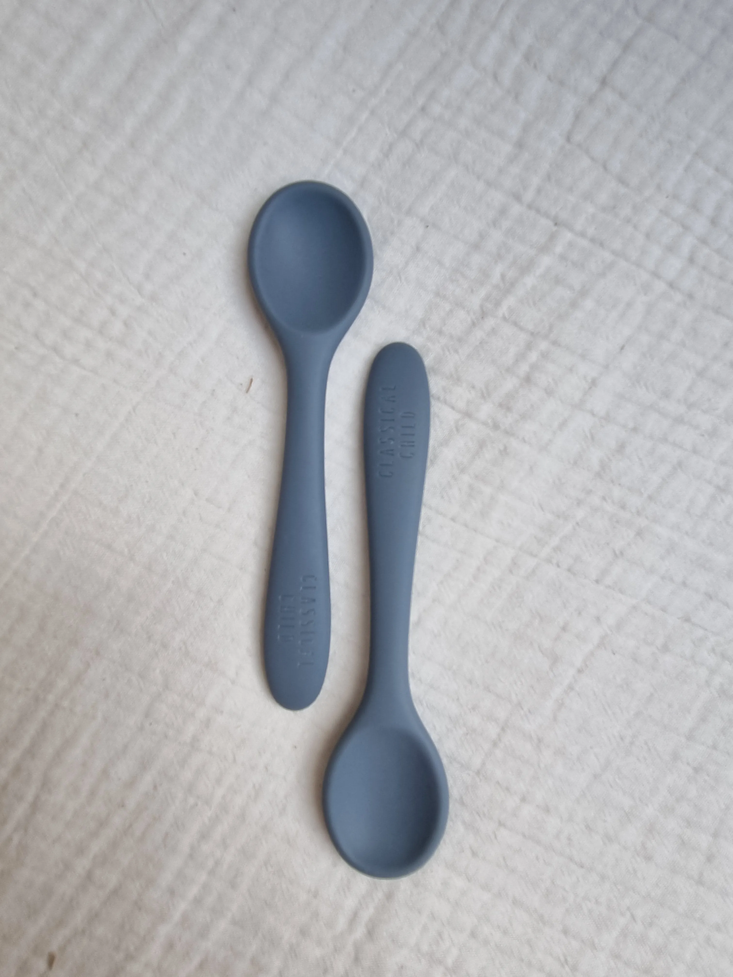Silicone Spoon Denim Blue - 2 Pack
