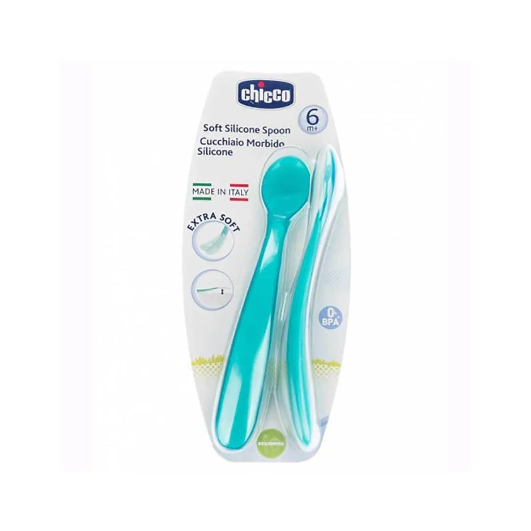 Soft Silicone Spoon 6M  Green - Pack of 2