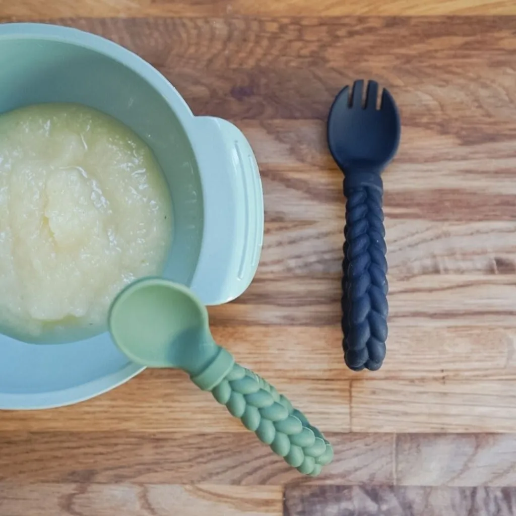 Sweetie Spoons™ - Silicone Baby Fork   Spoon Set