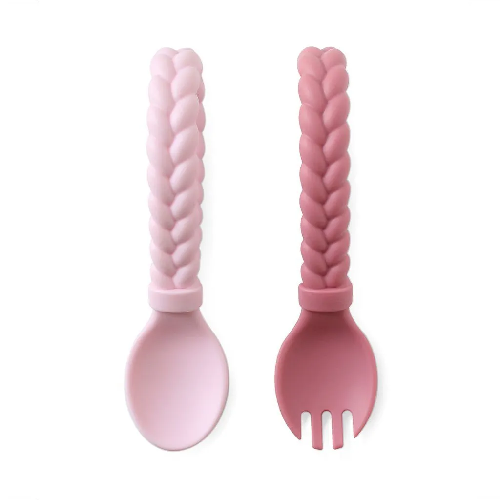 Sweetie Spoons™ - Silicone Baby Fork   Spoon Set