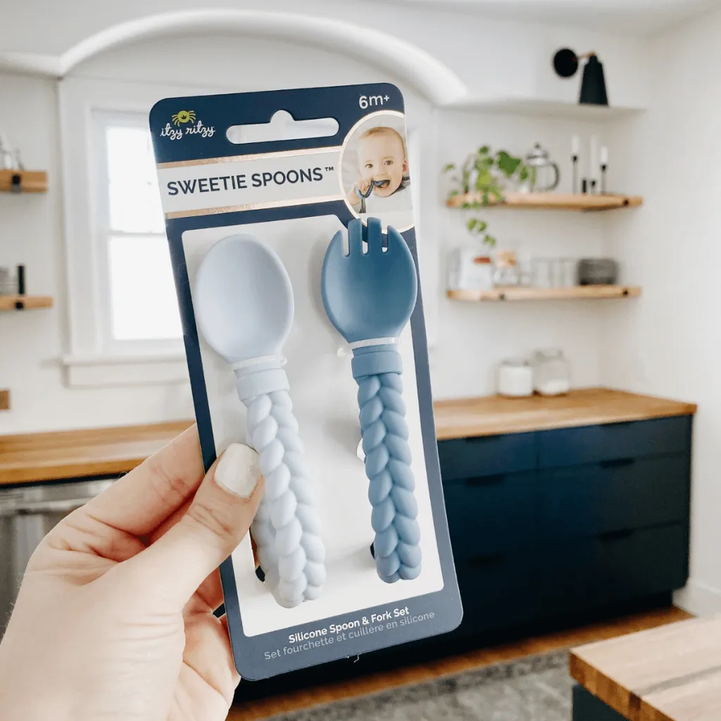 Sweetie Spoons™ - Silicone Baby Fork   Spoon Set