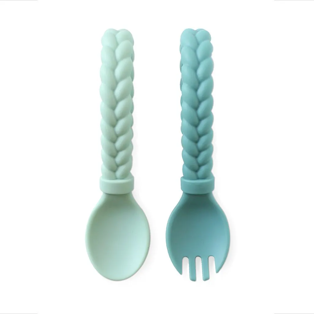 Sweetie Spoons™ - Silicone Baby Fork   Spoon Set