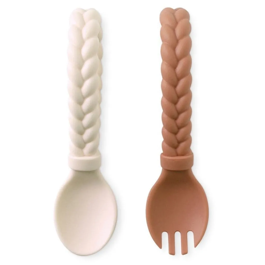Sweetie Spoons™ - Silicone Baby Fork   Spoon Set