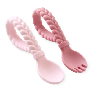 Sweetie Spoons™ - Silicone Baby Fork   Spoon Set