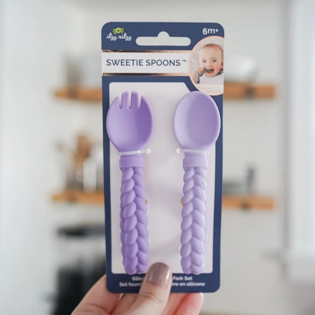 Sweetie Spoons™ - Silicone Baby Fork   Spoon Set