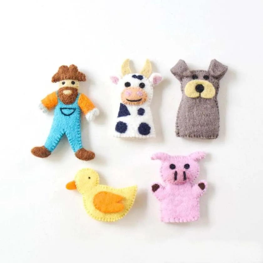 Tara Treasures Old Macdonald Had A Farm Finger Puppet Set