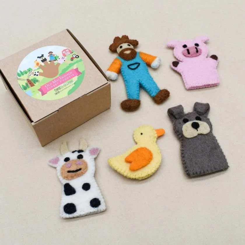 Tara Treasures Old Macdonald Had A Farm Finger Puppet Set