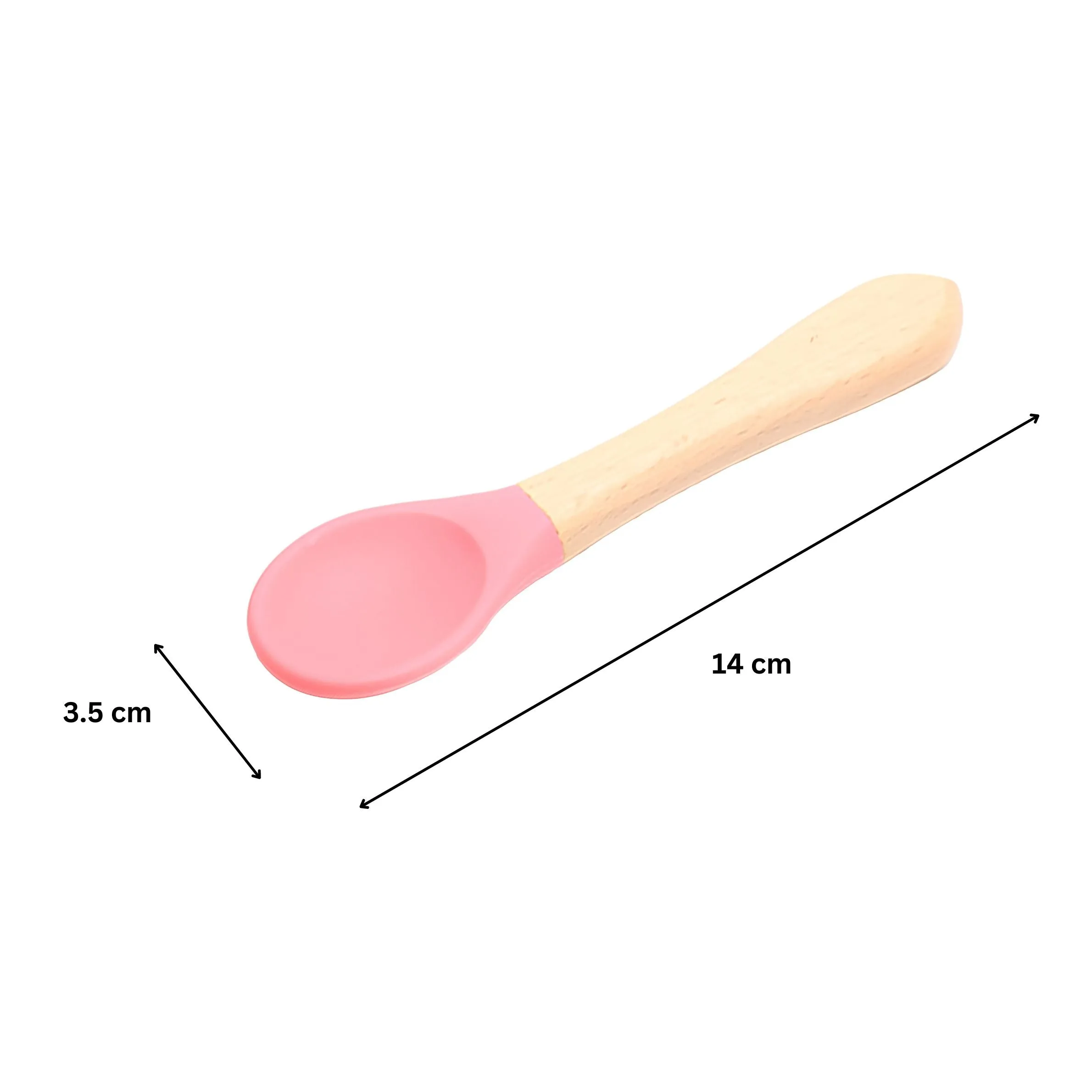 THE LITTLE LOOKERS Silicone Spoon with Bamboo Handle, BPA Free Feeding Spoons for Baby/Kids/Toddlers
