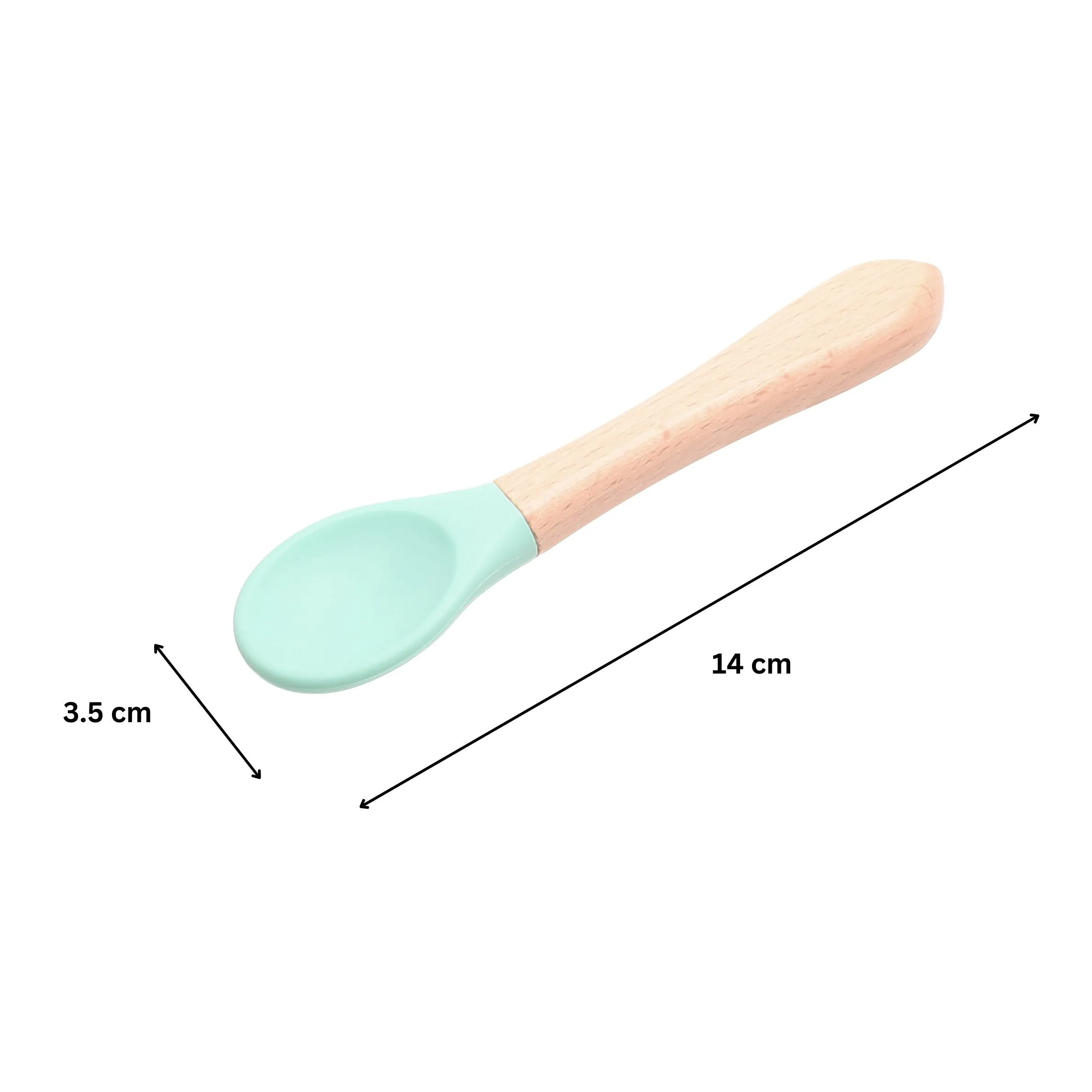 THE LITTLE LOOKERS Silicone Spoon with Bamboo Handle, BPA Free Feeding Spoons for Baby/Kids/Toddlers