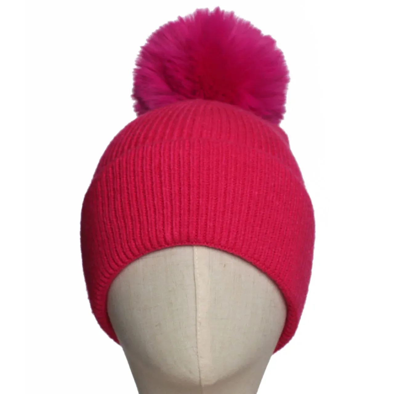 Winter Beanie Pom Pom Hot Pink