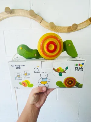 Wooden Pull-Along Snail Toy