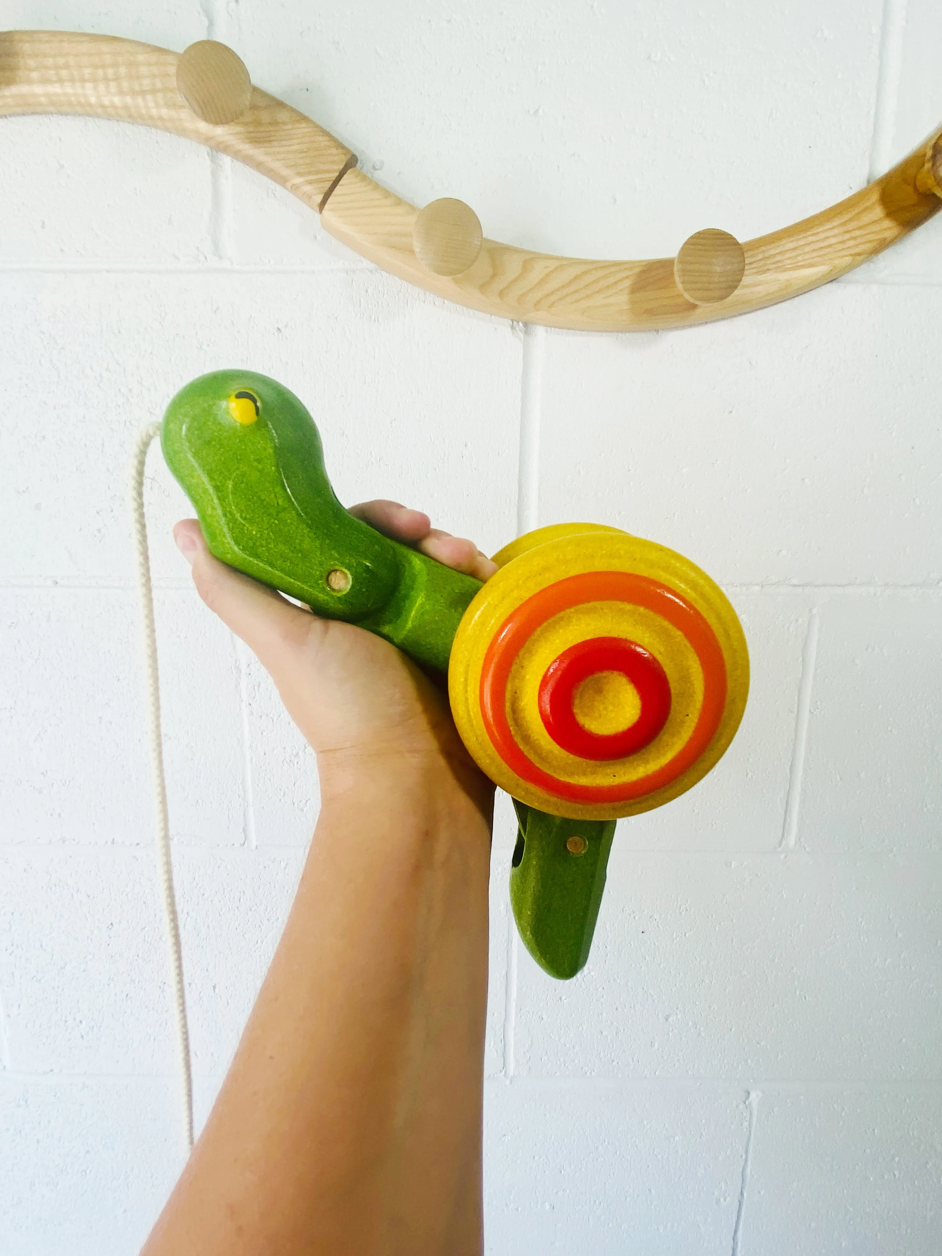Wooden Pull-Along Snail Toy