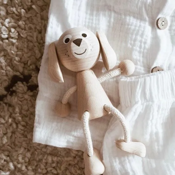Wooden Sitting Dog - Bailey