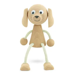 Wooden Sitting Dog - Bailey