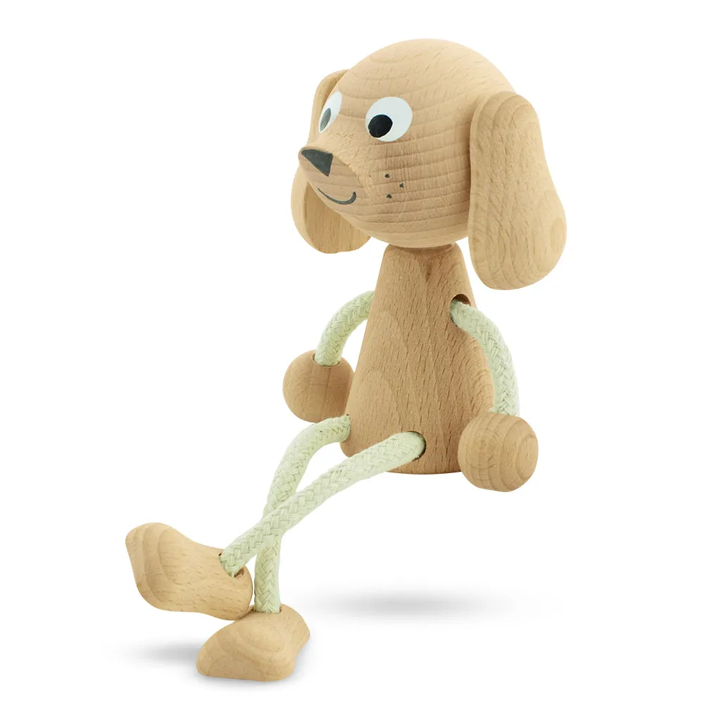 Wooden Sitting Dog - Bailey