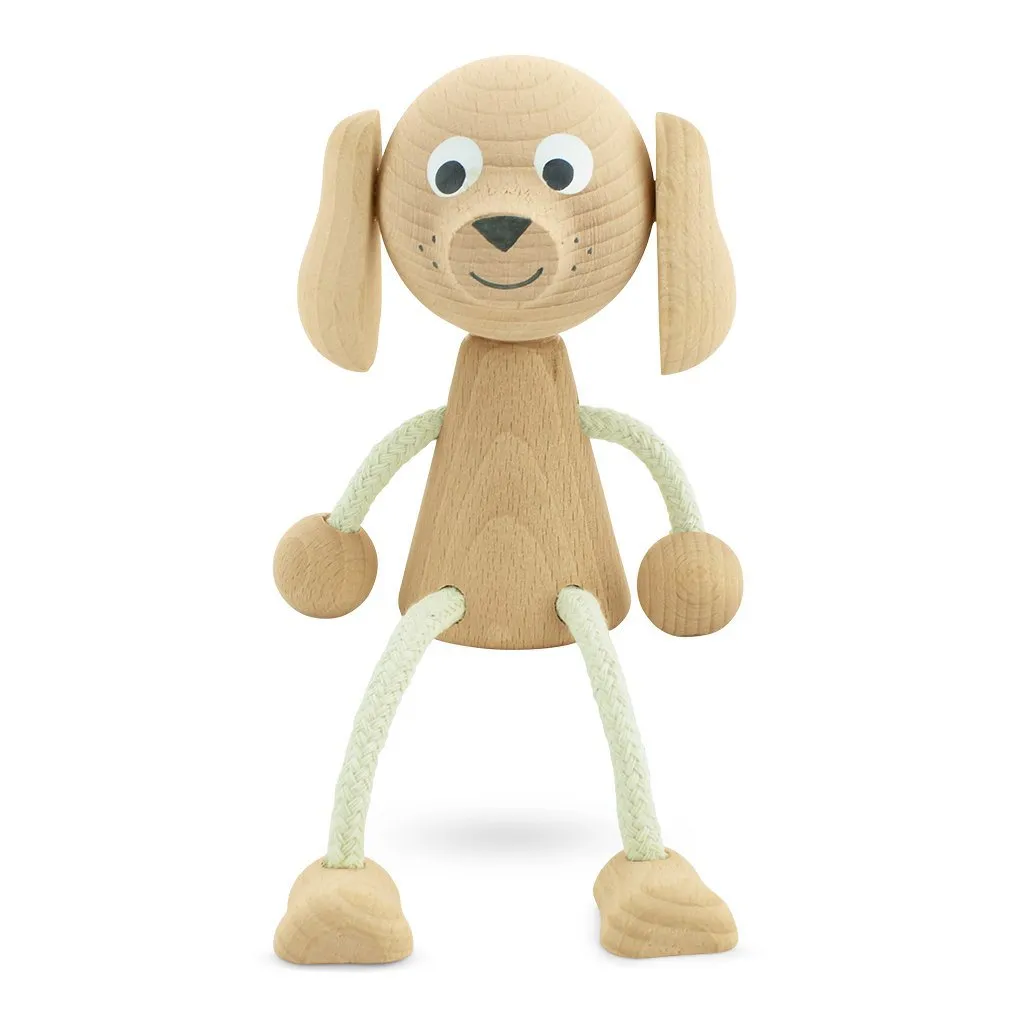 Wooden Sitting Dog - Bailey