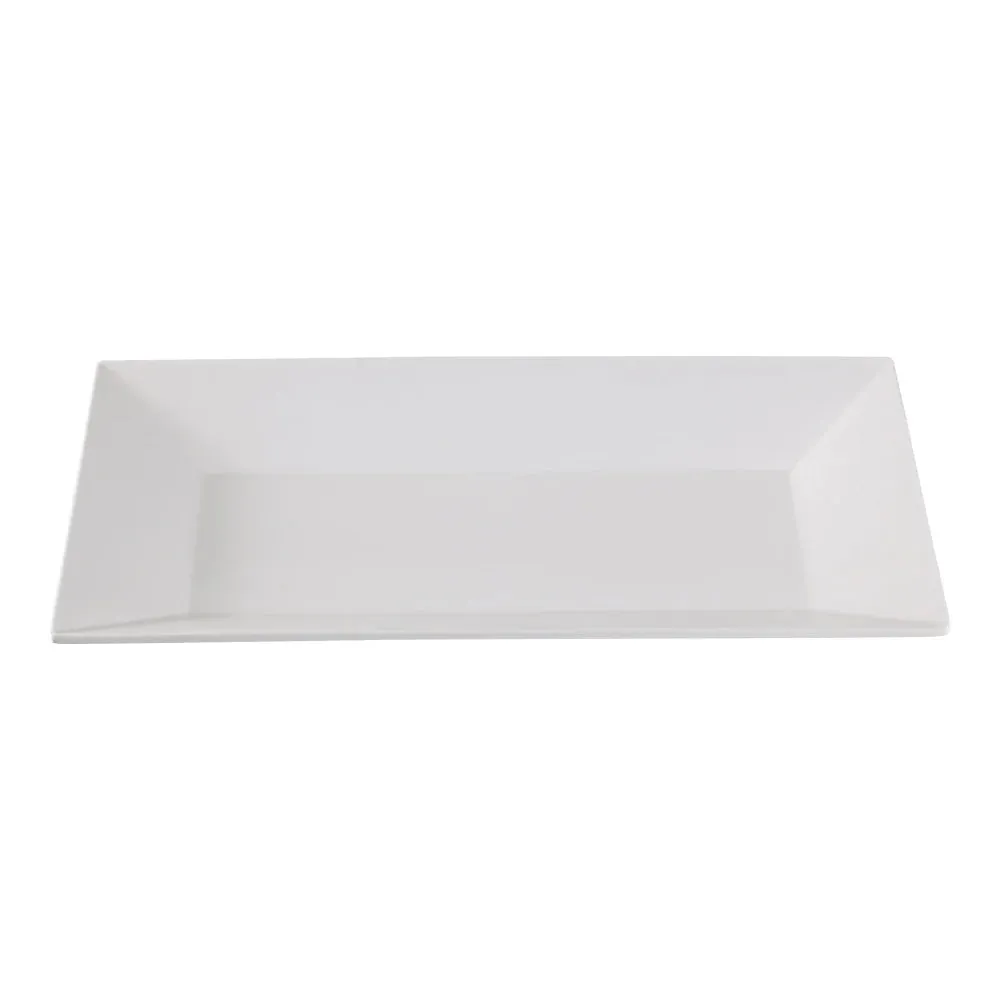 Yanco RM-210 6" White Melamine Rectangular Rome Plate, Pack of 24