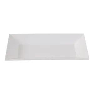 Yanco RM-210 6" White Melamine Rectangular Rome Plate, Pack of 24