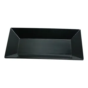 Yanco RM-210BK 6" Black Melamine Rectangular Rome Plate, Pack of 24