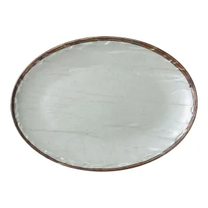 Yanco YO-2013 Yoto 9 1/2" Green Melamine Oval Plate with Matte Finish, Pack of 12